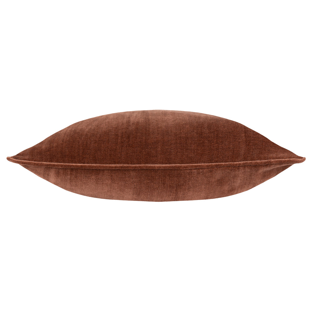 Plain Brown Cushions - Heavy Chenille Cushion Cover Nutmeg Yard