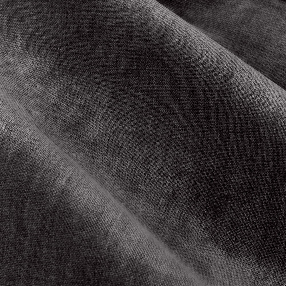 Plain Grey Curtains - Heavy Chenille Fully Lined Velvet Eyelet Curtains Charcoal Yard