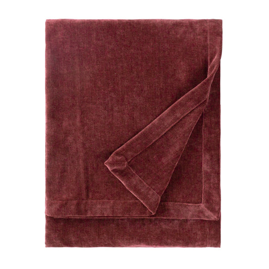 Plain Beetroot Throws - Heavy Chenille Velvet Throw Beetroot Yard
