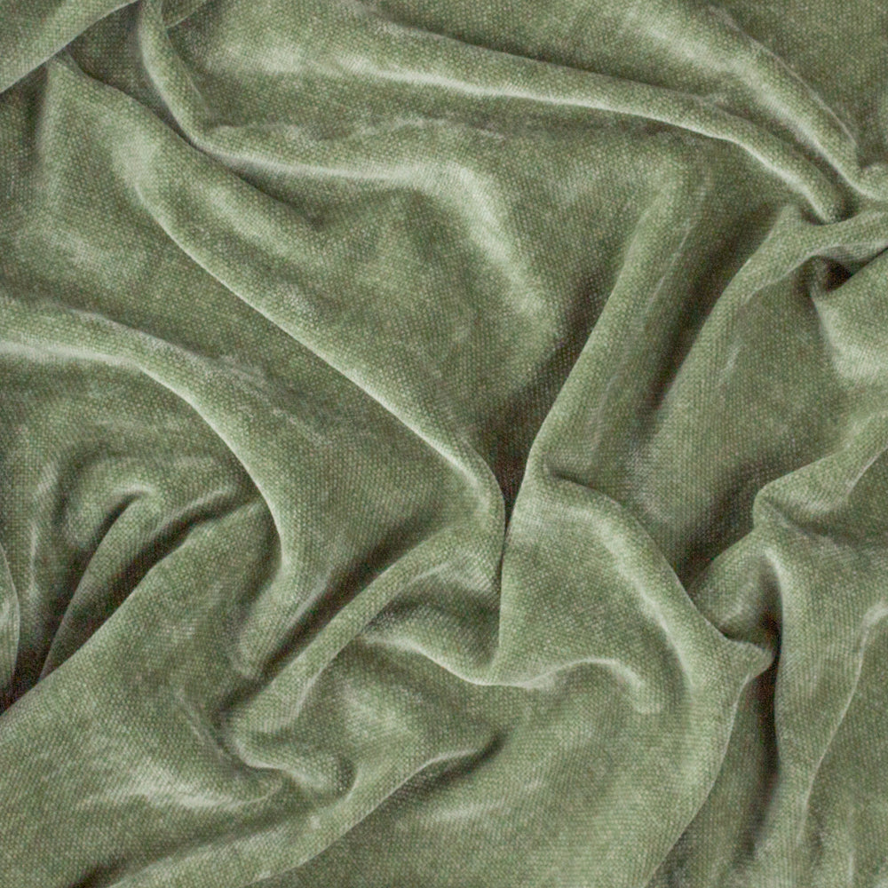 Plain Green Throws - Heavy Chenille Velvet Throw Eucalyptus Yard