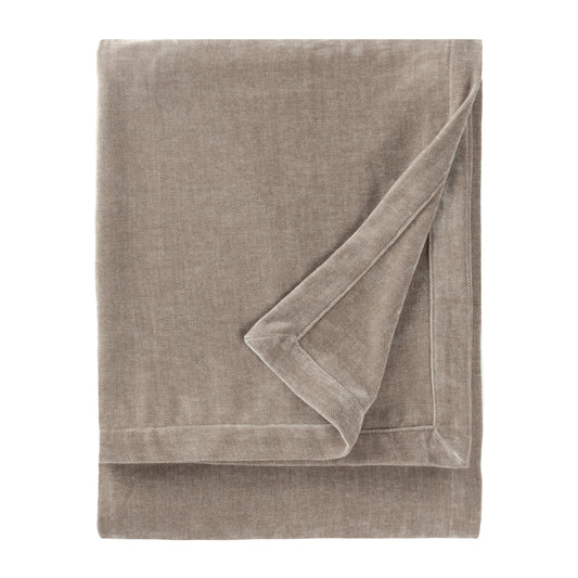 Plain Beige Throws - Heavy Chenille Velvet Throw Greige Yard