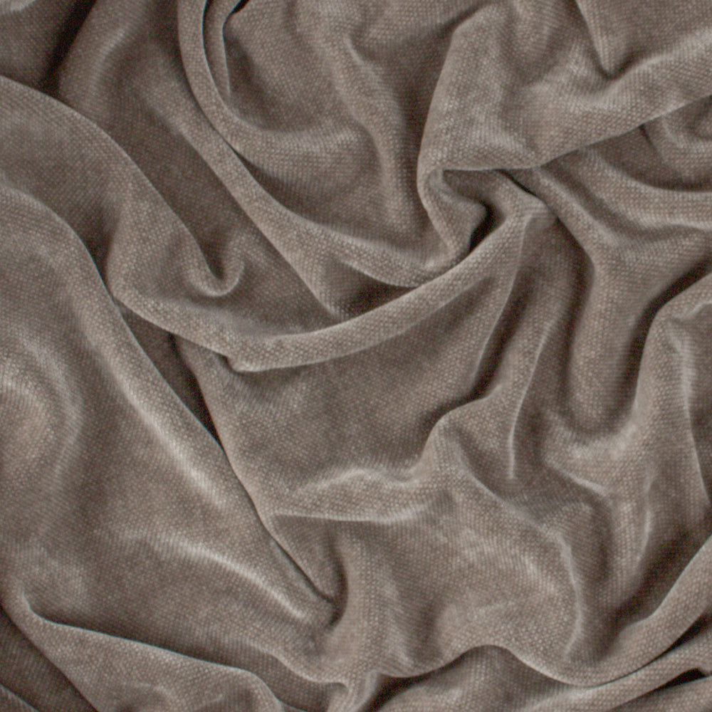 Plain Beige Throws - Heavy Chenille Velvet Throw Greige Yard