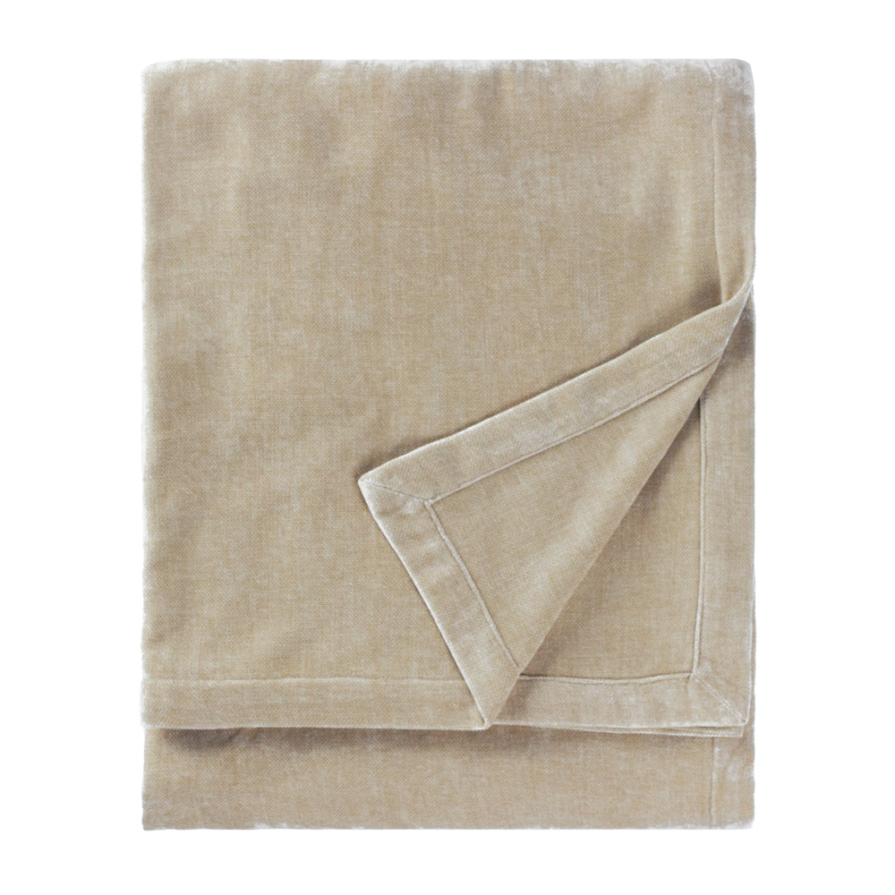 Plain Beige Throws - Heavy Chenille Velvet Throw Linen Yard