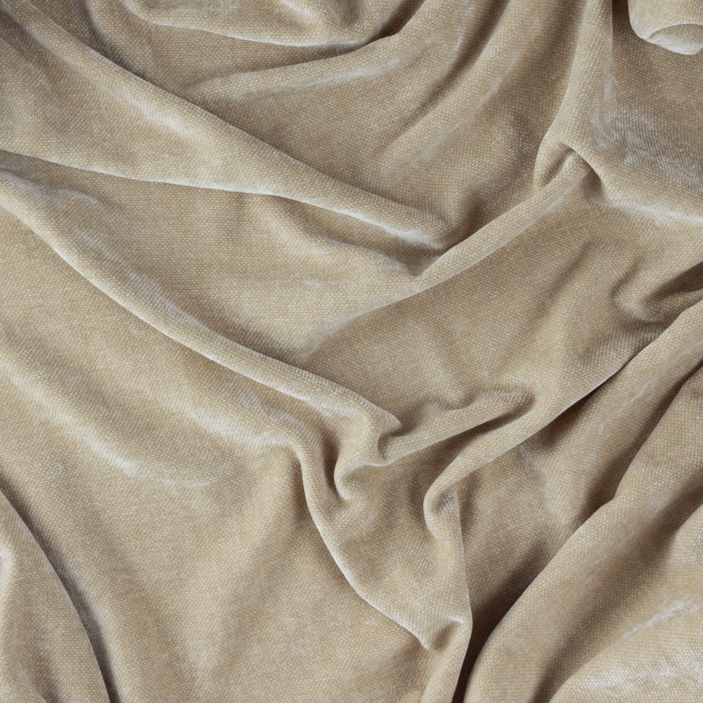 Plain Beige Throws - Heavy Chenille Velvet Throw Linen Yard