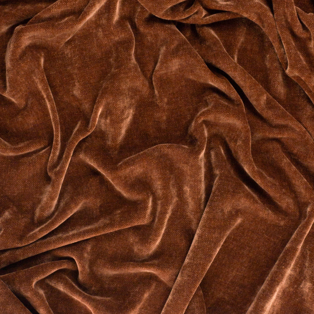 Plain Orange Throws - Heavy Chenille Velvet Throw Nutmeg Yard