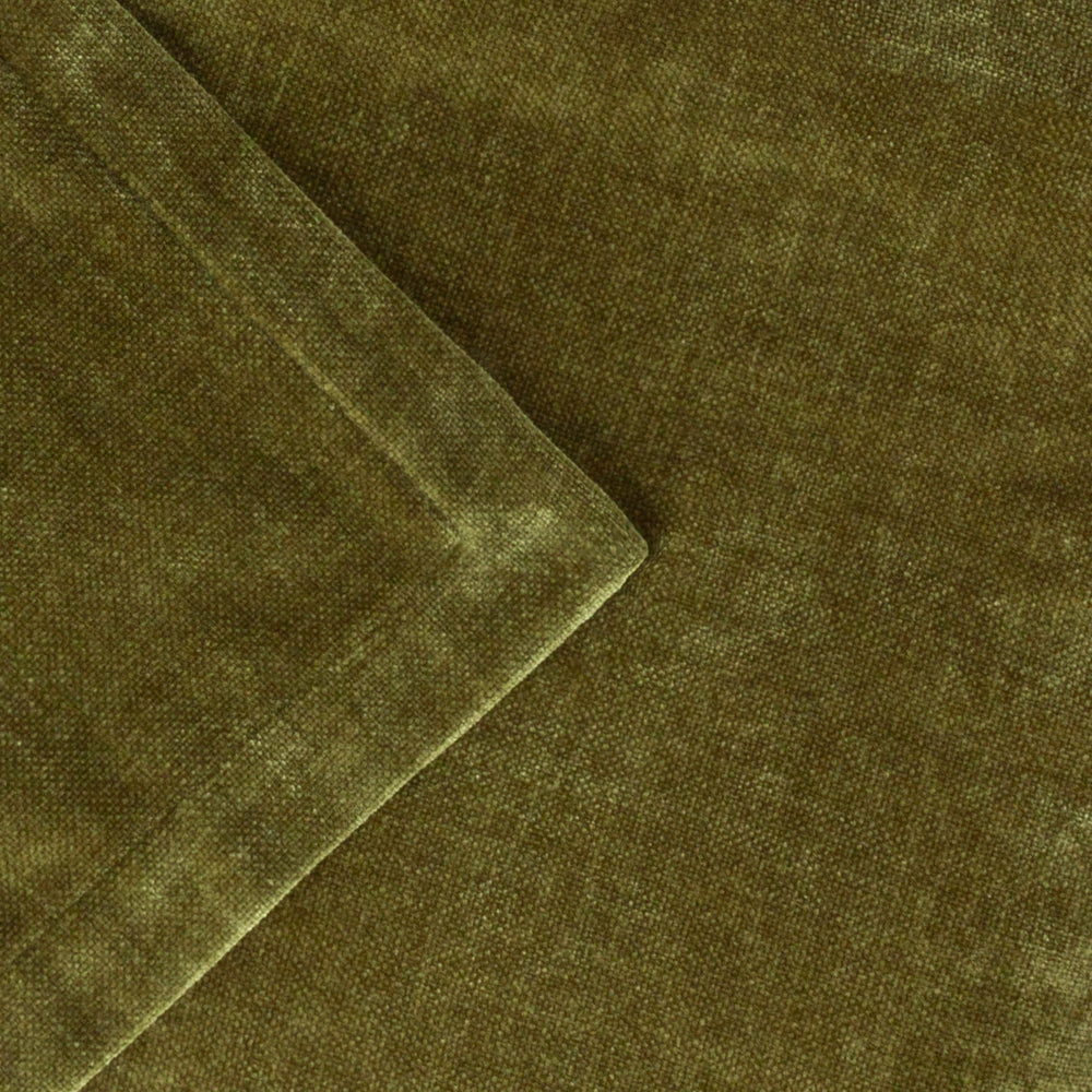 Plain Green Throws - Heavy Chenille Velvet Throw Olive Yard