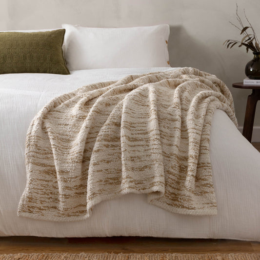 Plain Beige Throws - Heath  Throw Natural Yard