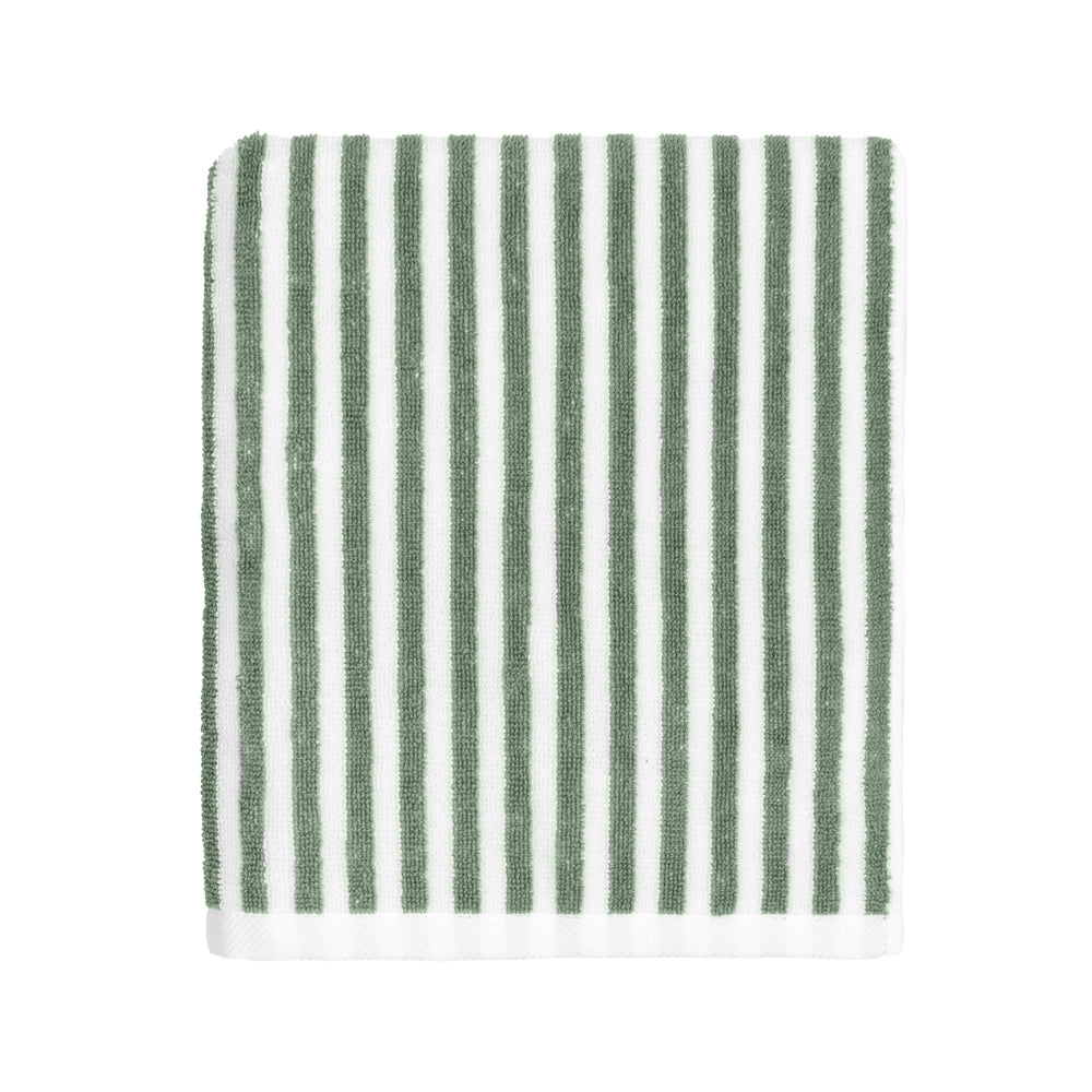 Striped Green Bathroom - Hebden Striped Cotton Towels Forest Yard