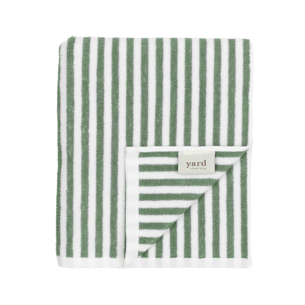Striped Green Bathroom - Hebden Striped Cotton Towels Forest Yard