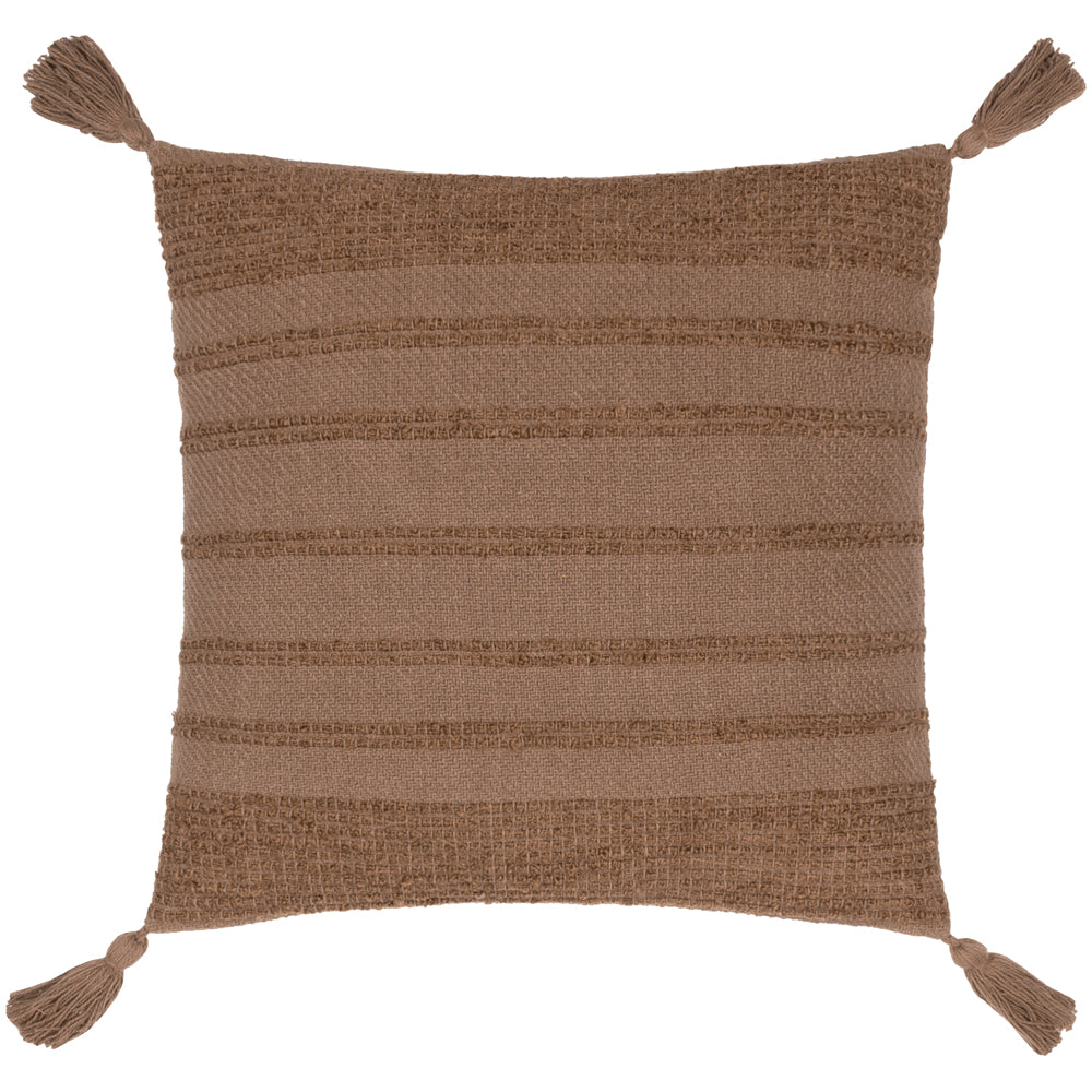 Brown Cushions - Larch Woven Polyester Filled Cushion Cocoa Yard