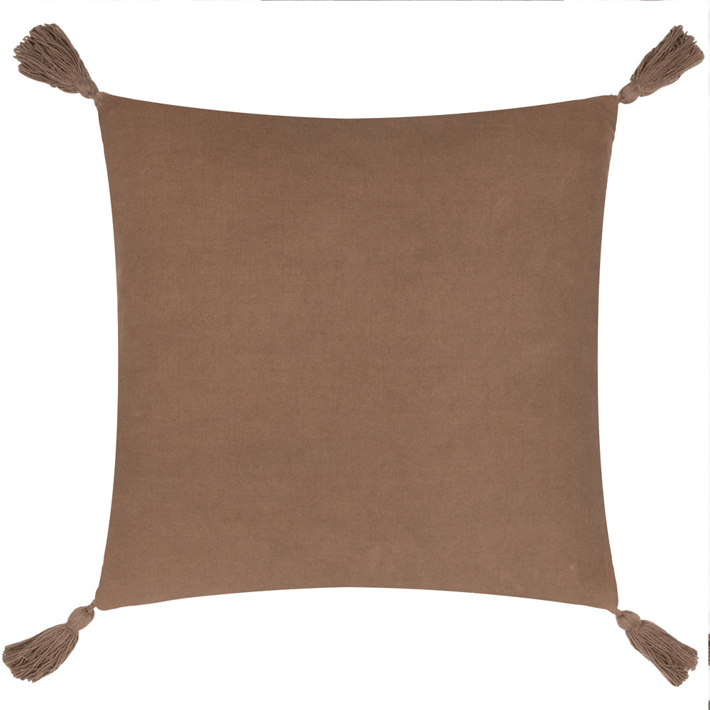 Brown Cushions - Larch Woven Polyester Filled Cushion Cocoa Yard