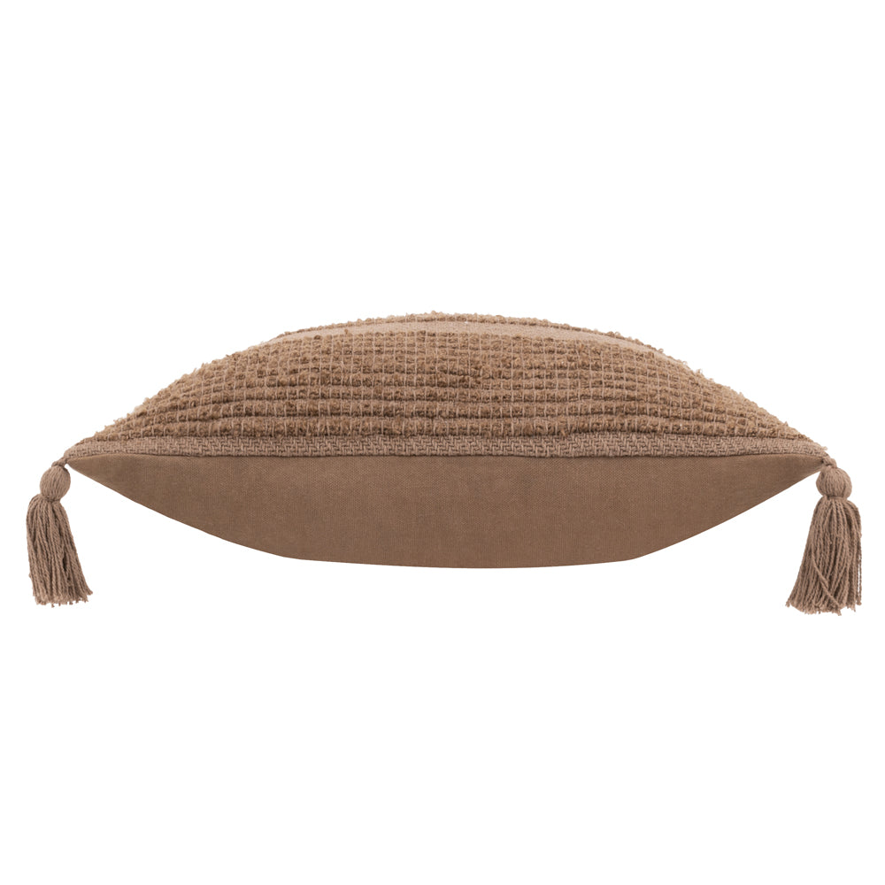 Brown Cushions - Larch Woven Polyester Filled Cushion Cocoa Yard