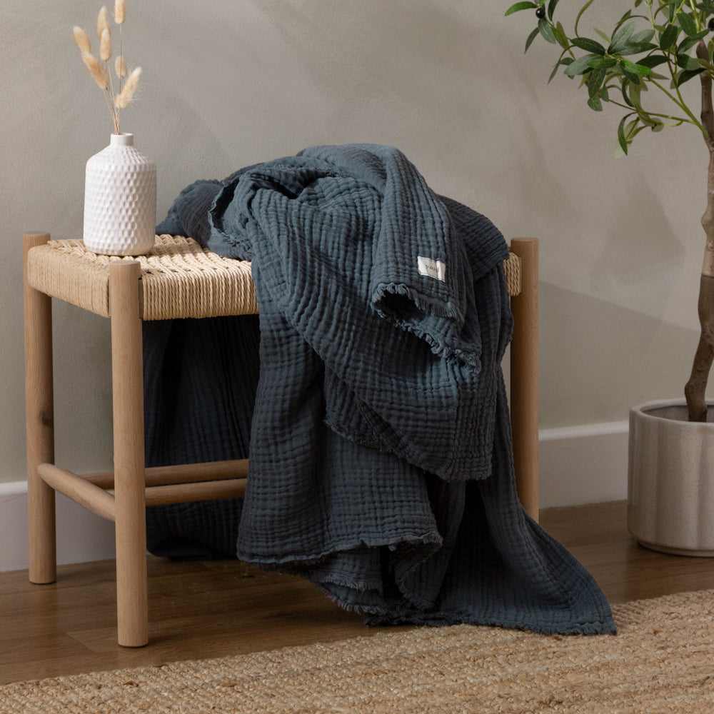 Lark Muslin Cotton Throw Dusk