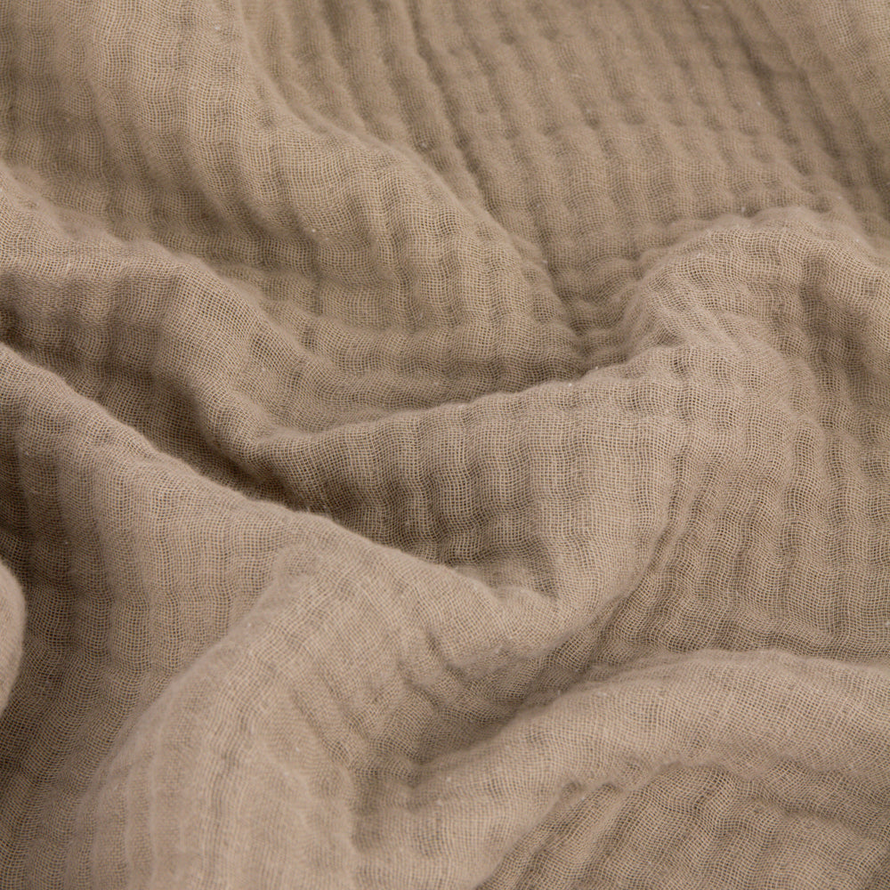 Plain Brown Throws - Lark Muslin Cotton Oversized Throw Mole Yard