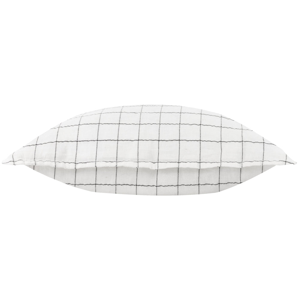 Check White Cushions - Linen Grid Check Cushion Cover Ecru Yard