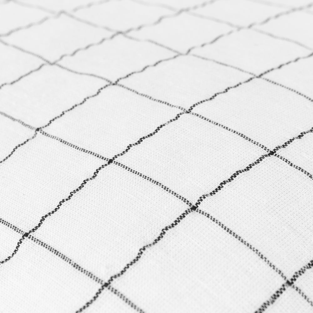 Check White Cushions - Linen Grid Check Cushion Cover Ecru Yard