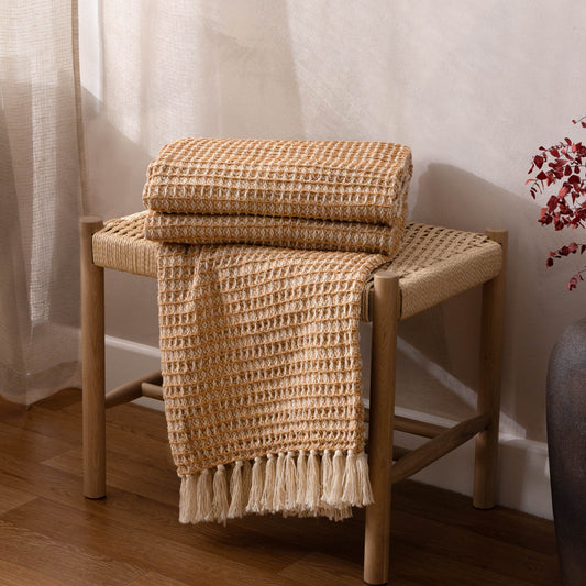 Plain Yellow Throws - Lorne  Throw Honey Yard