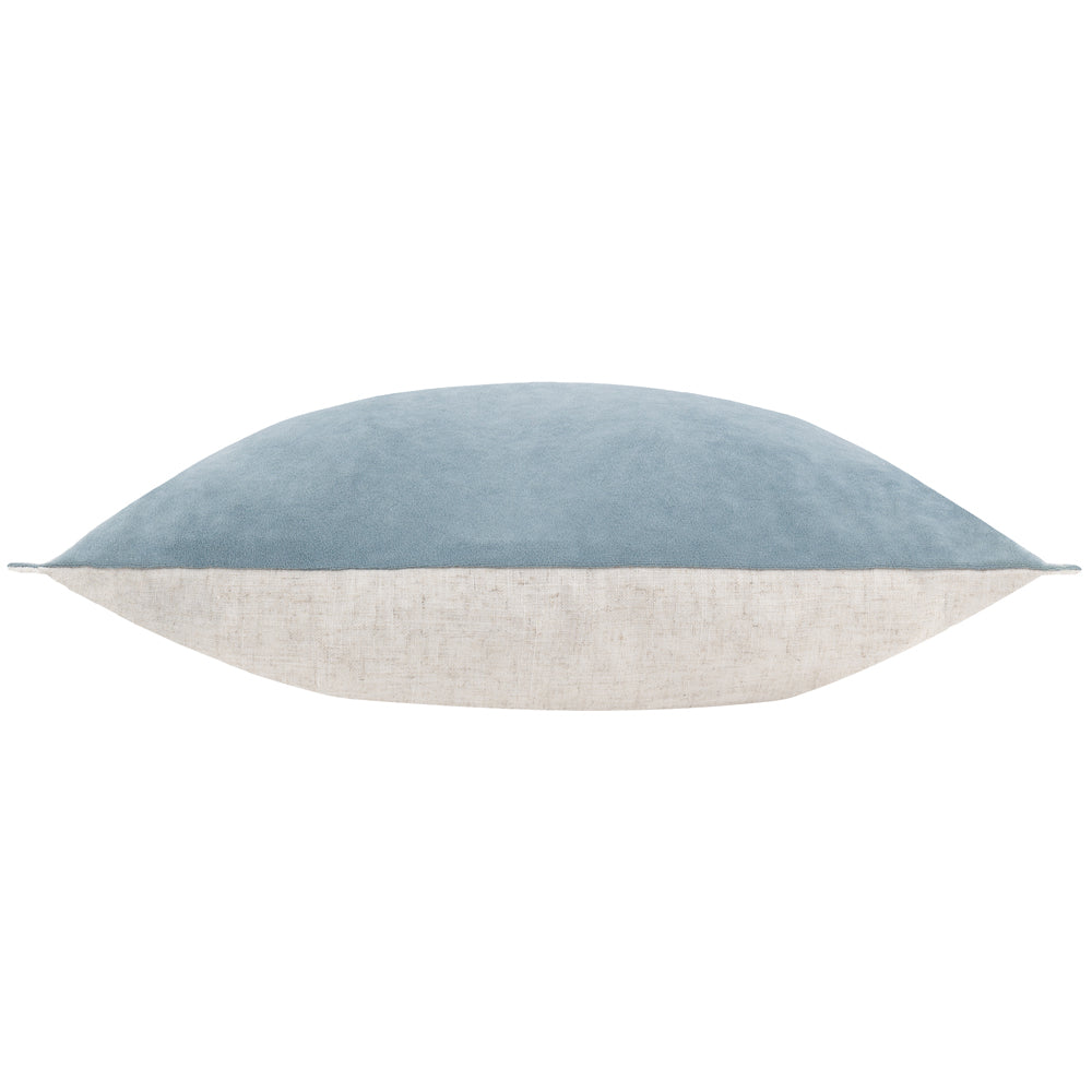 Plain Blue Cushions - Merton Rectangular Velvet Polyester Filled Cushion Dusty Blue Yard