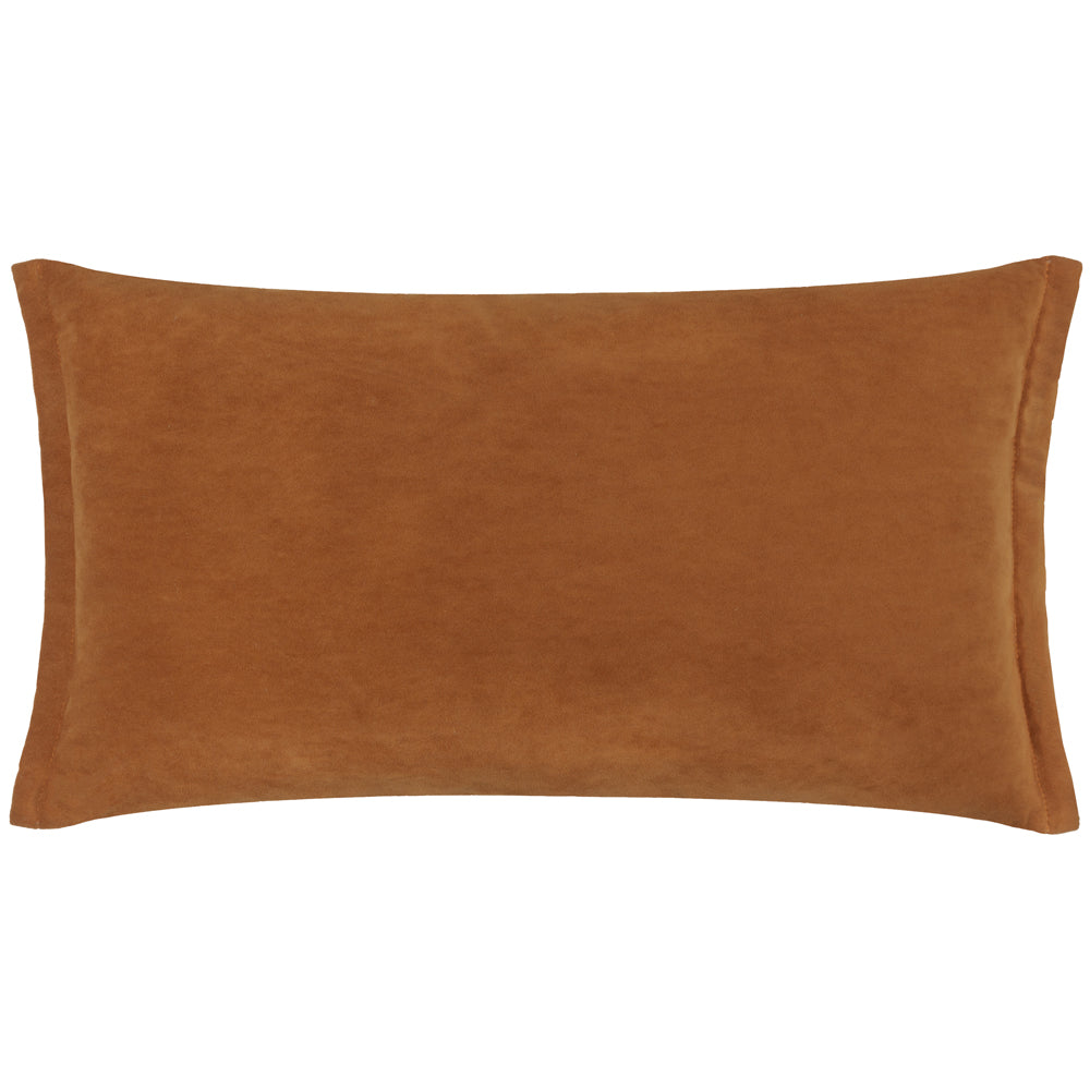 Plain Orange Cushions - Merton Rectangular Velvet Polyester Filled Cushion Pecan Yard
