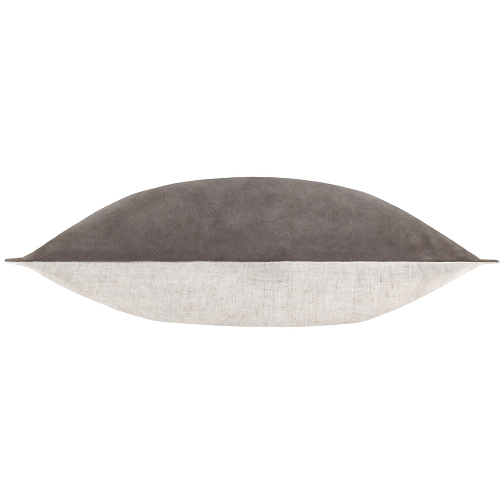 Plain Beige Cushions - Merton Rectangular Velvet Polyester Filled Cushion Taupe Yard