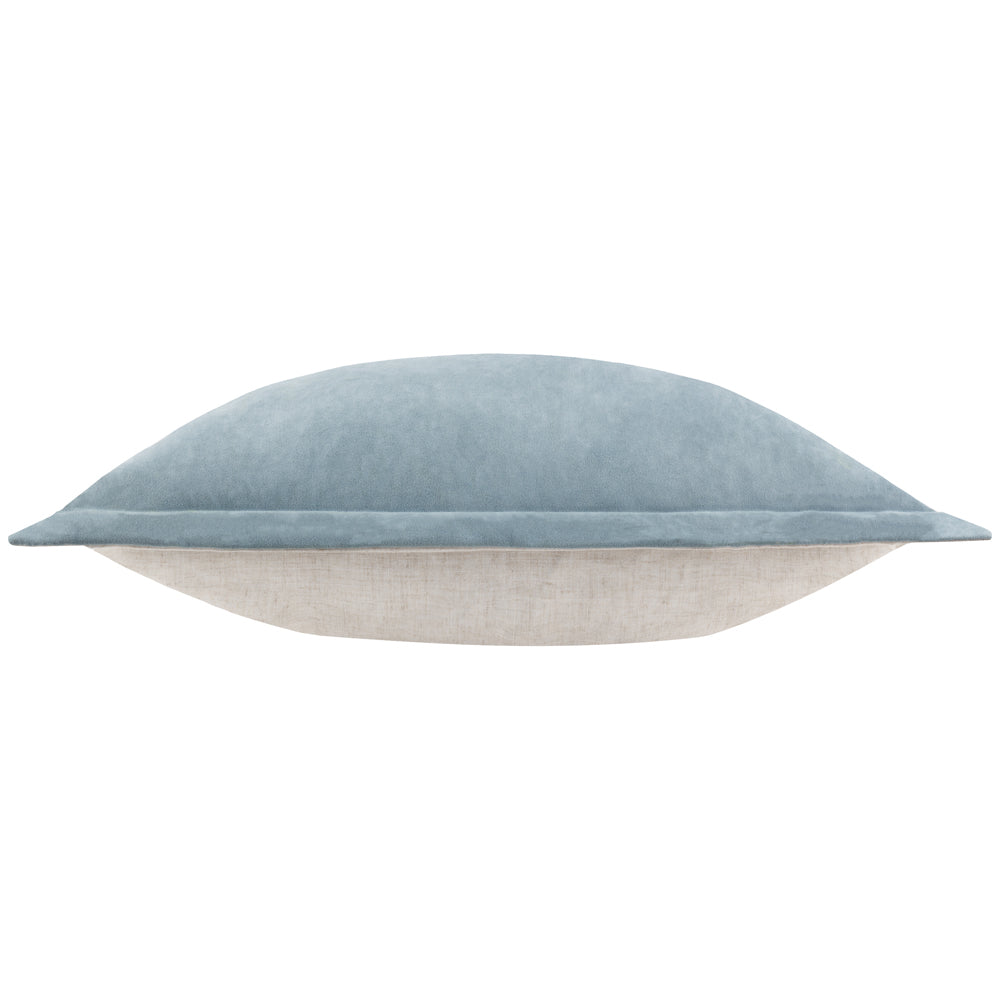 Plain Blue Cushions - Merton Square Velvet Polyester Filled Cushion Dusty Blue Yard