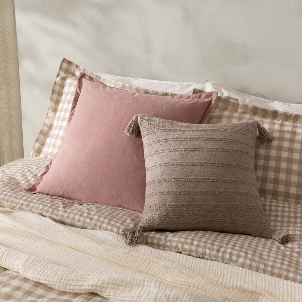 Plain Pink Cushions - Merton Square Velvet Polyester Filled Cushion Dusty Rose Yard