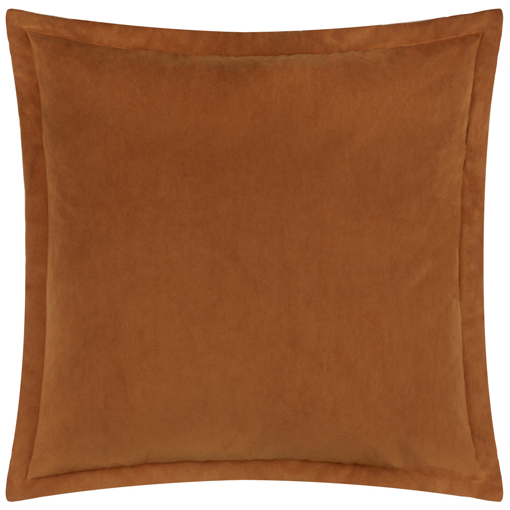 Plain Orange Cushions - Merton Square Velvet Polyester Filled Cushion Pecan Yard