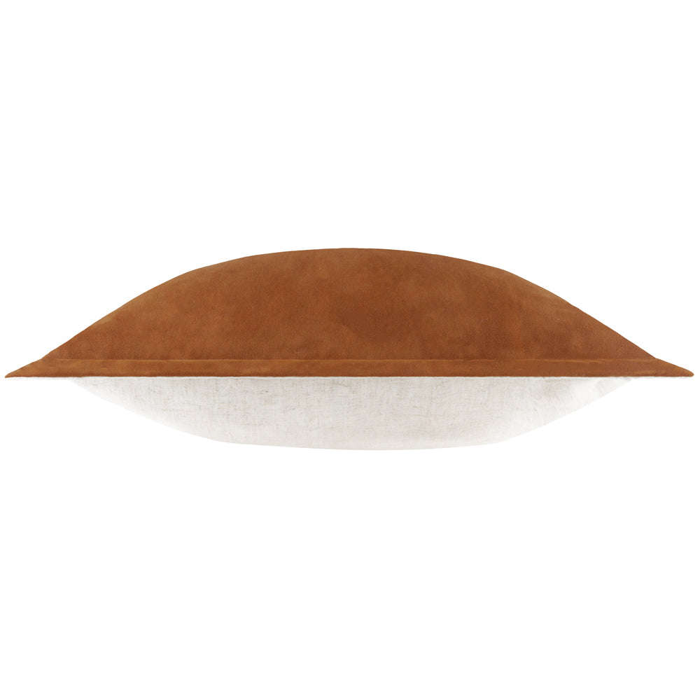 Plain Orange Cushions - Merton Square Velvet Polyester Filled Cushion Pecan Yard