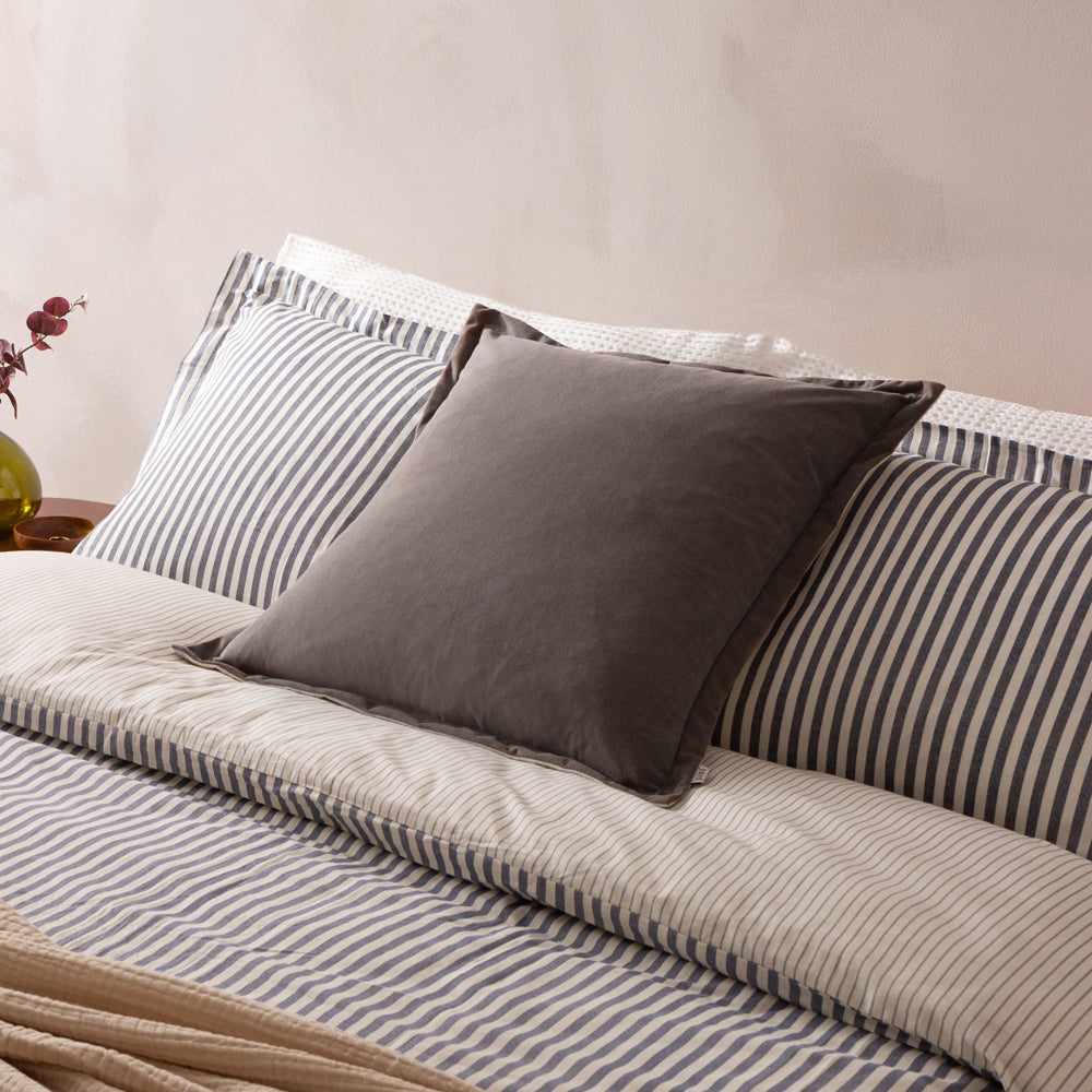 Plain Beige Cushions - Merton Square Velvet Polyester Filled Cushion Taupe Yard