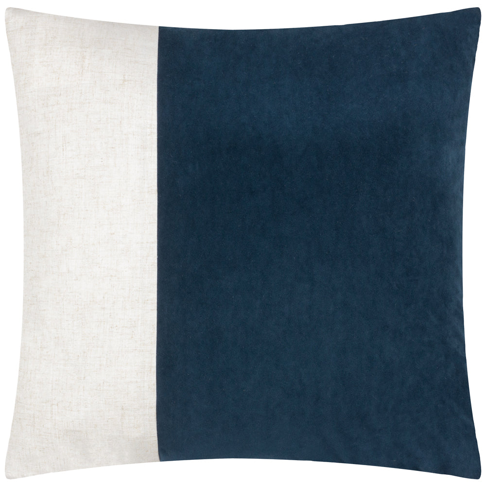 Not Applicable Blue Cushions - Morden Soft-Washed Velvet Polyester Filled Cushion Indigo Yard