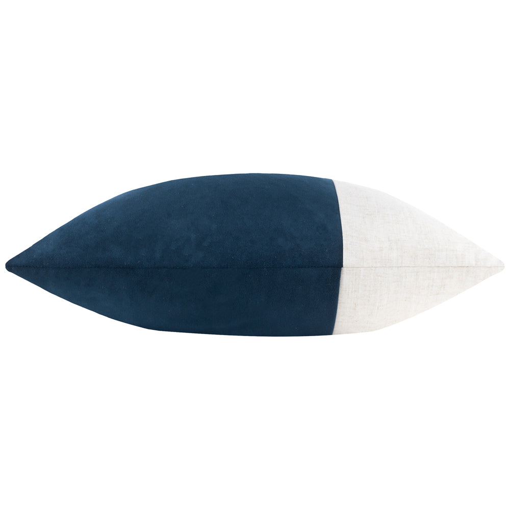 Not Applicable Blue Cushions - Morden Soft-Washed Velvet Polyester Filled Cushion Indigo Yard