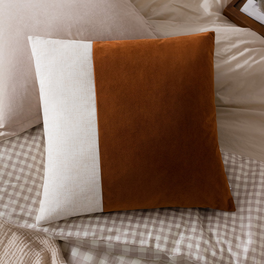 Not Applicable Orange Cushions - Morden Soft-Washed Velvet Polyester Filled Cushion Pecan Yard