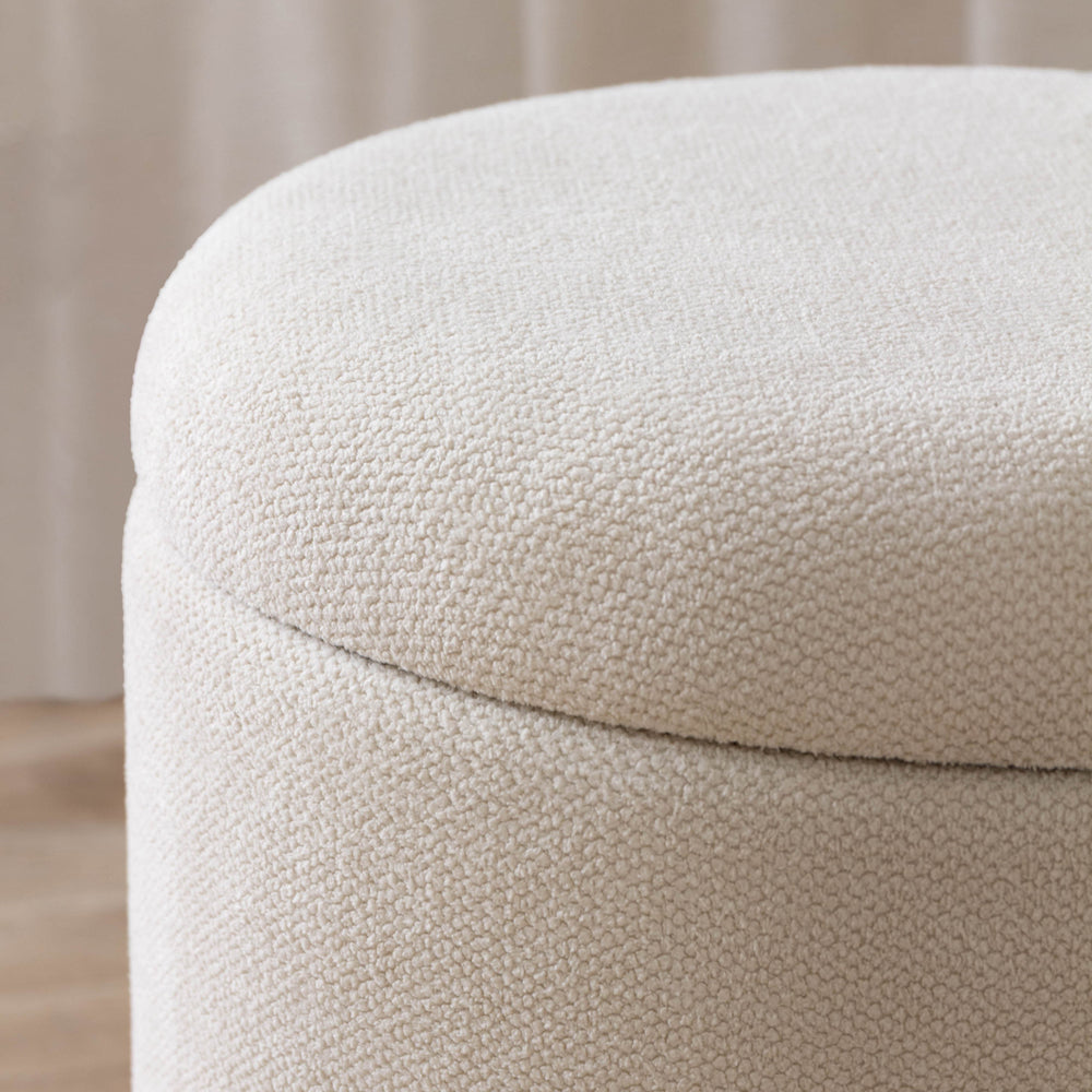Plain Cream Furniture - Neven Storage Footstool Ecru Yard
