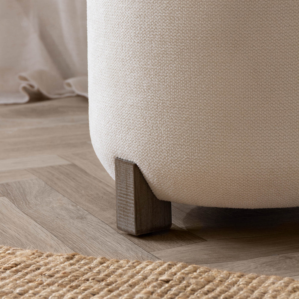 Plain Cream Furniture - Neven Storage Footstool Ecru Yard
