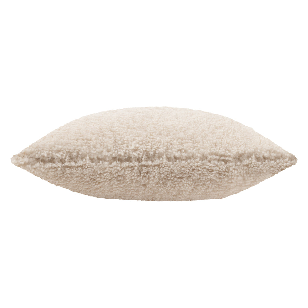 Plain Beige Cushions - Olann Faux Shearling Polyester Filled Cushion Natual Yard