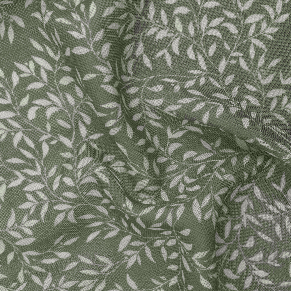 Floral Green Curtains - Perrie Leaf Sheer Woven Curtain Panel Forest Yard