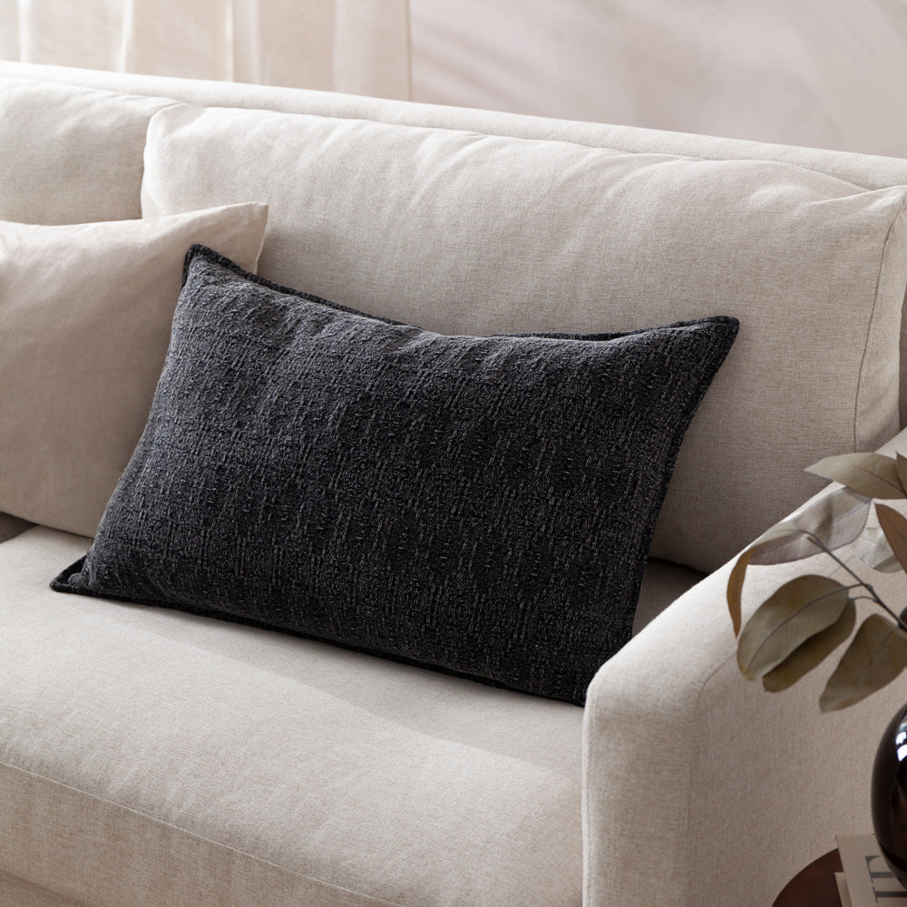 Not Applicable Black Cushions - Ramas Jacquard Polyester Filled Cushion Black Yard