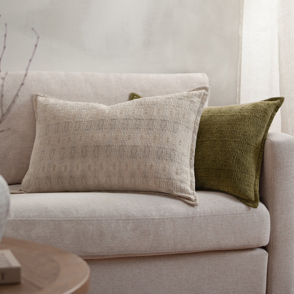 Not Applicable Beige Cushions - Ramas Jacquard Polyester Filled Cushion Chalk Yard