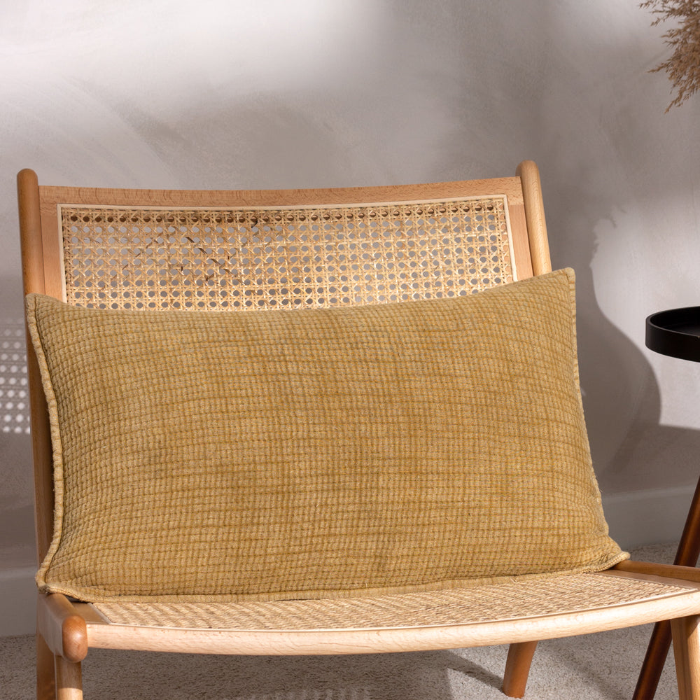 Plain Yellow Cushions - Ribble Cushion Cover Honey Yard