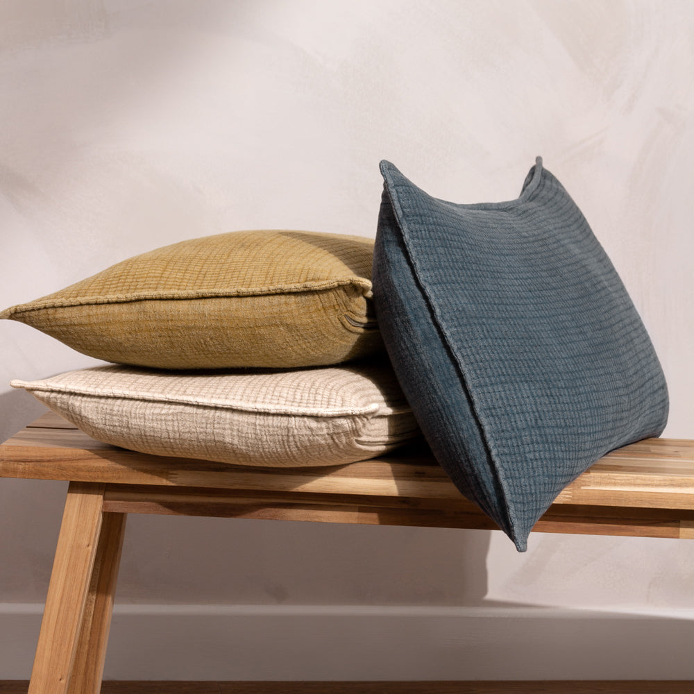 Plain Blue Cushions - Ribble Cushion Cover Ink Yard