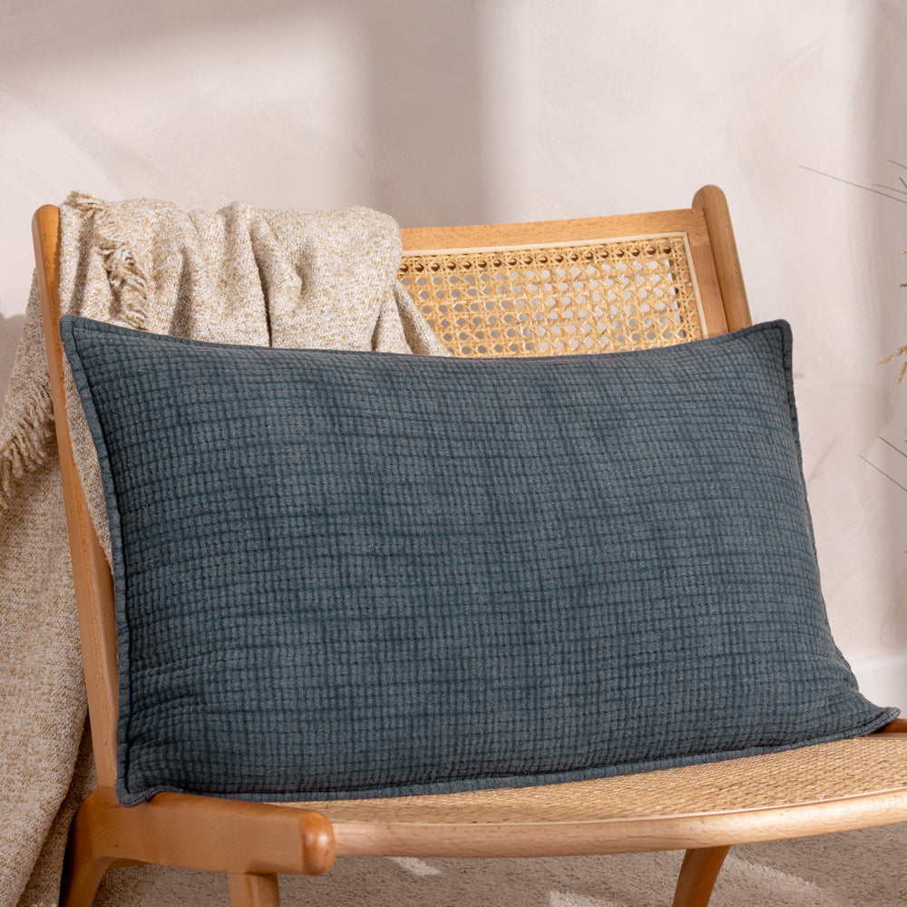 Plain Blue Cushions - Ribble Cushion Cover Ink Yard