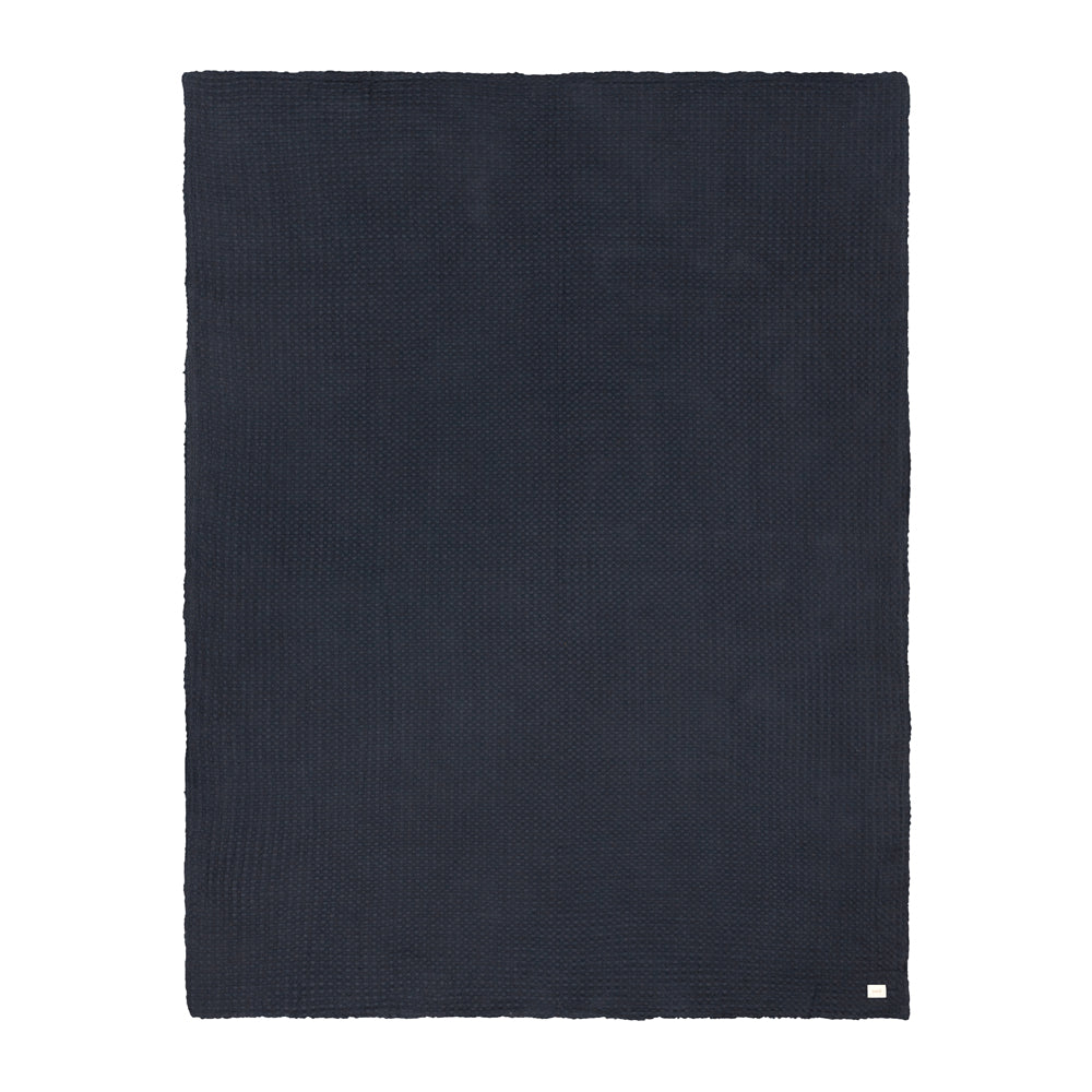 Plain Blue Throws - Ronan Sherpa Throw Ink Yard
