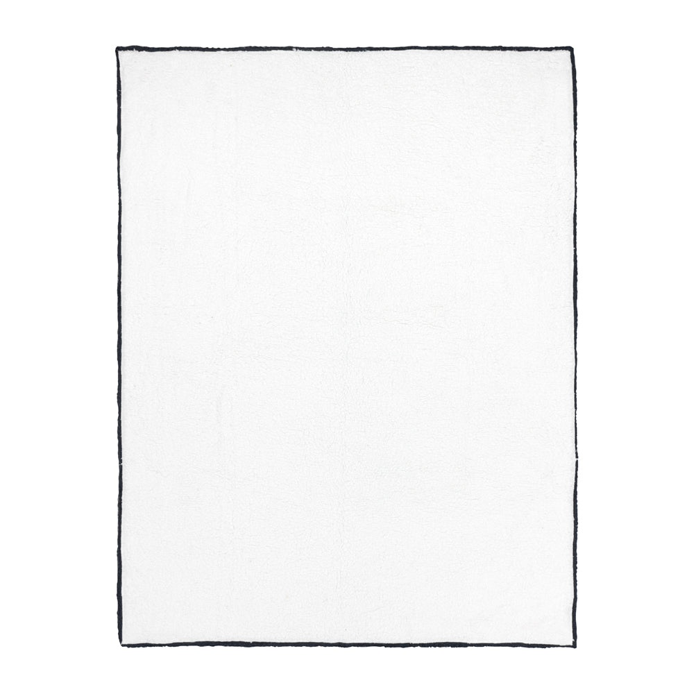 Plain Blue Throws - Ronan Sherpa Throw Ink Yard