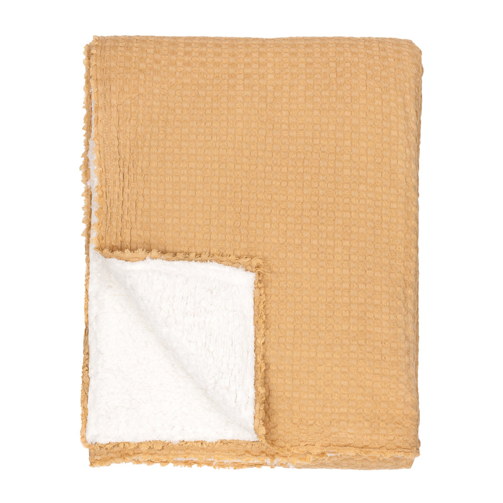 Plain Brown Throws - Ronan Sherpa Throw Toffee Yard