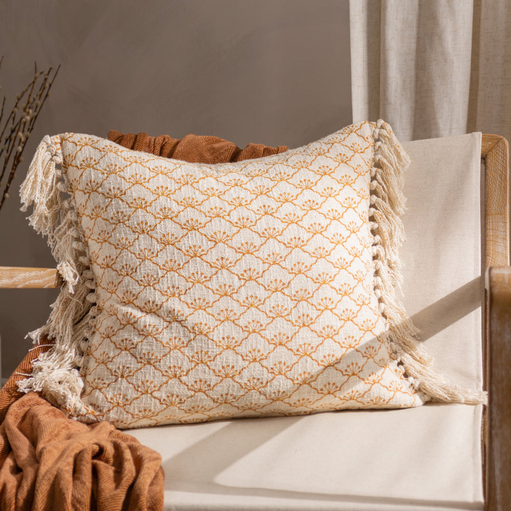 Floral Yellow Cushions - Saku Cushion Cover Honey Yard