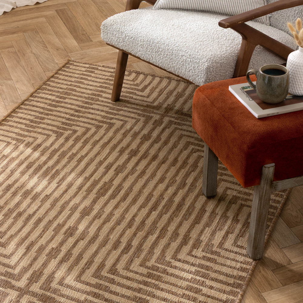 Beige Rugs - Sandown Jute Effect Indoor/Outdoor Rug Natural Yard