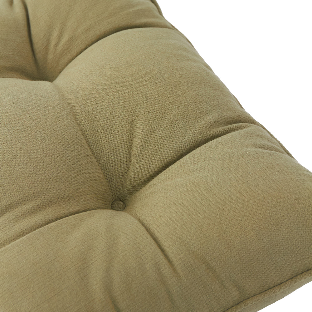 Plain Green Cushions - Slub Cotton 2 Pack Seat Pads Moss Yard