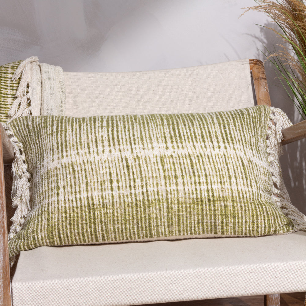 Abstract Green Cushions - Sono Ink Cushion Cover Olive Yard