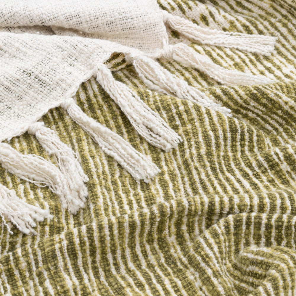 Abstract Green Throws - Sono Ink Throw Olive Yard