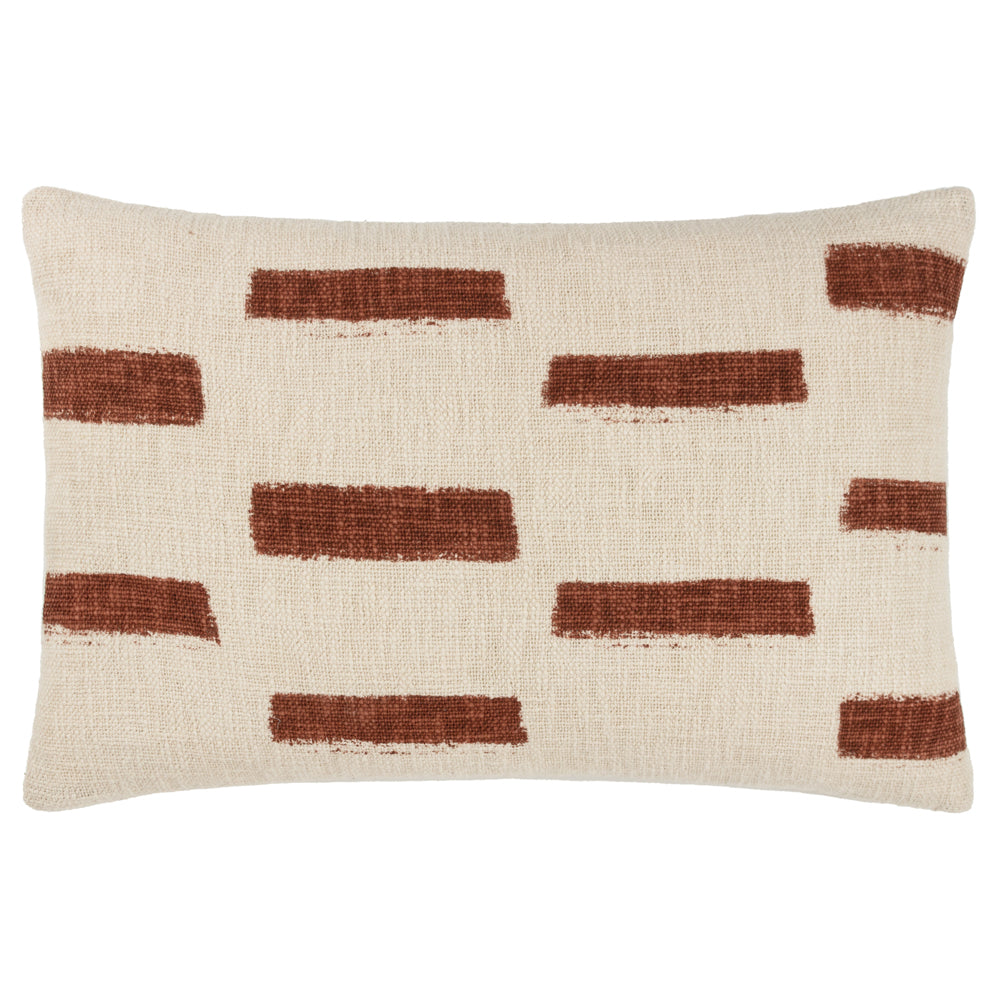Geometric Brown Cushions - Terra New Printed Slub Cotton Cushion Cover Pecan Yard